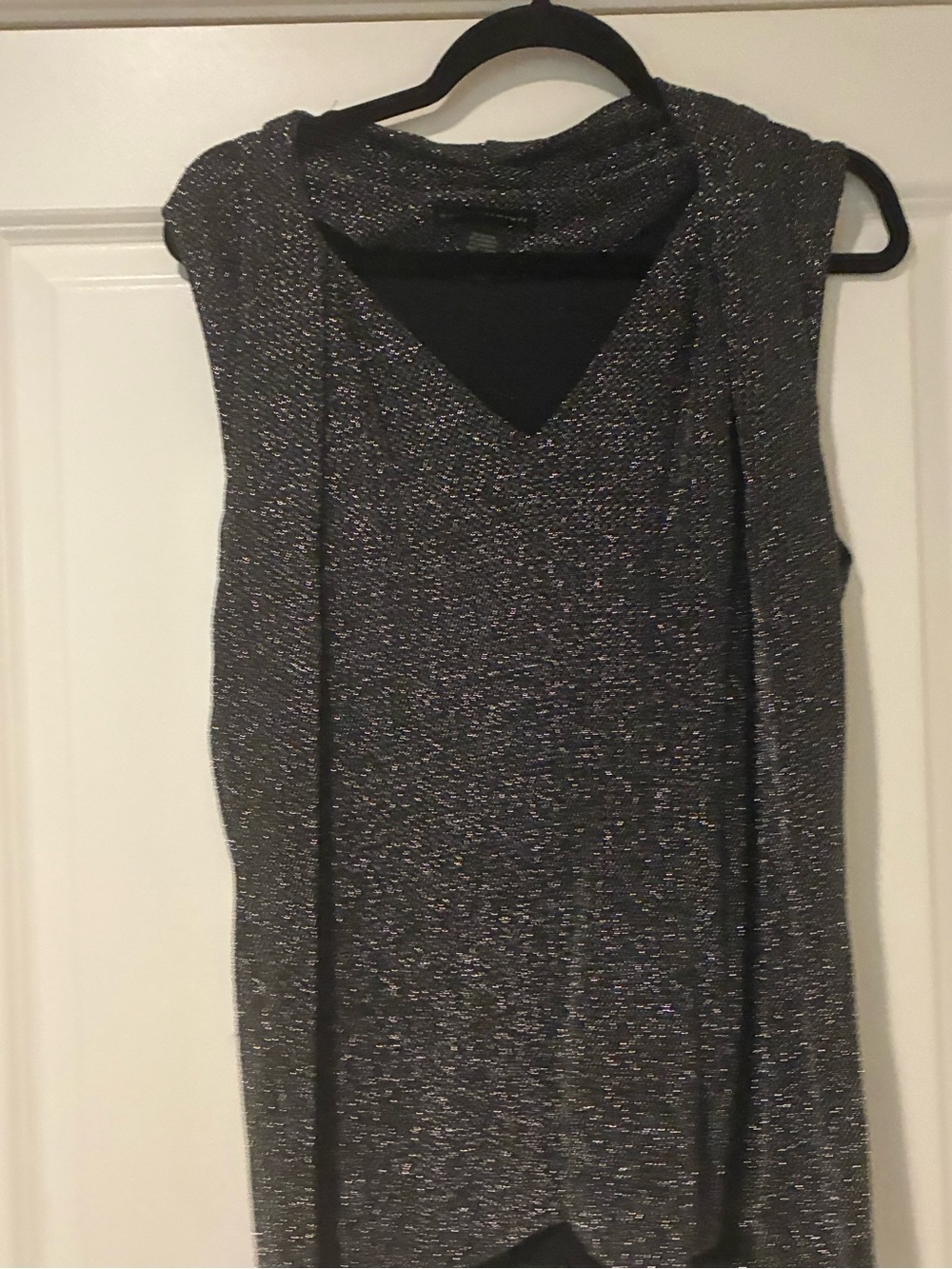 Grace Elements Metallic Sleeveless V-Neck Camisole - Black/Silver